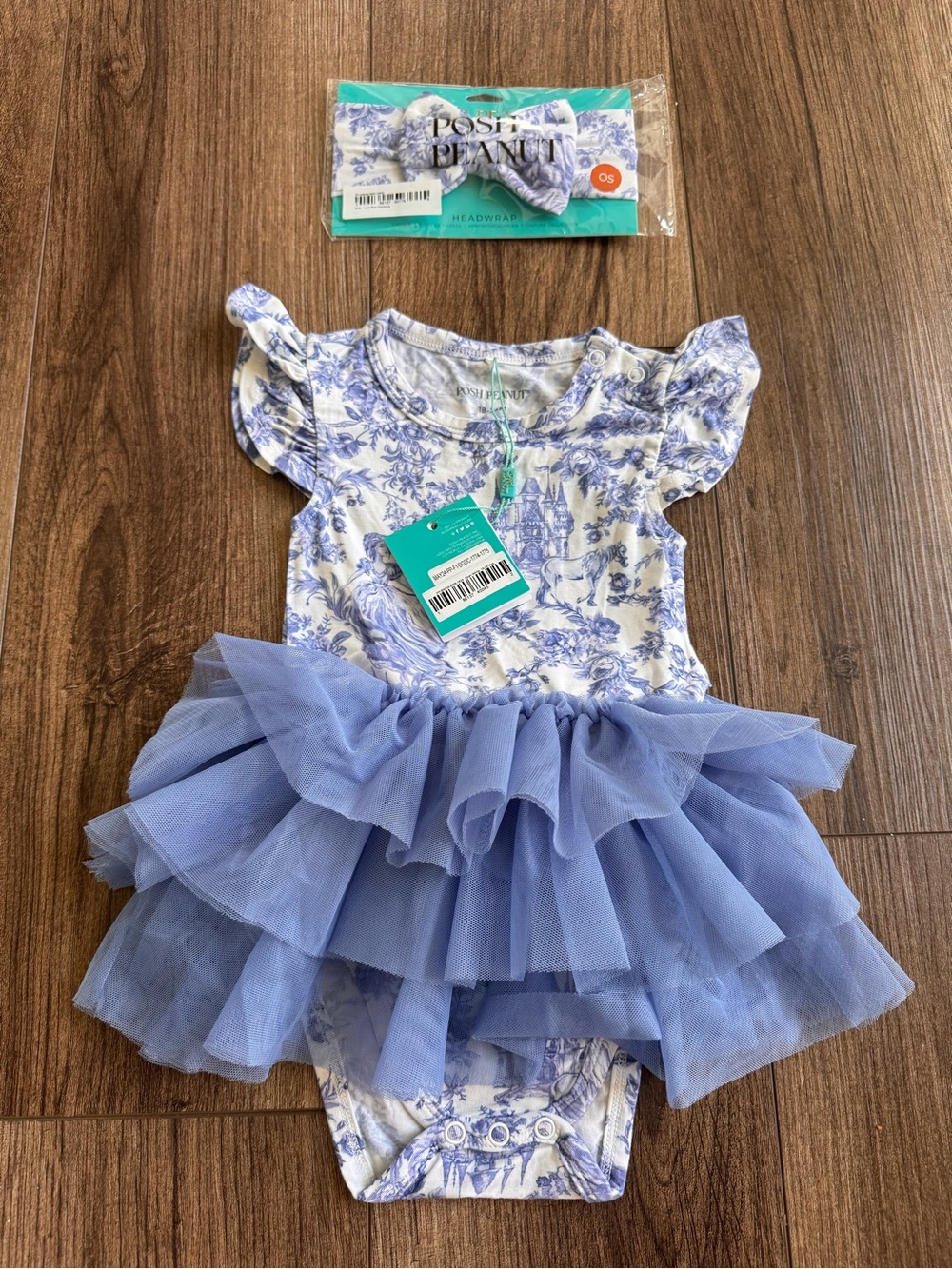 NWT Posh Peanut briar tulle dress and headband 18-24 months
